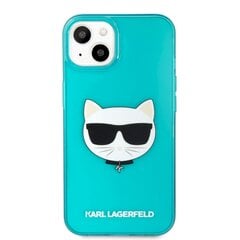 Karl Lagerfeld TPU Choupette Head Case, skirtas iPhone 13, mėlynas kaina ir informacija | Telefono dėklai | pigu.lt