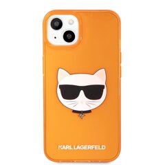 Karl Lagerfeld TPU Choupette Head Case, skirtas iPhone 13, oranžinis kaina ir informacija | Telefono dėklai | pigu.lt