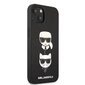 Karl Lagerfeld PU Saffiano Karl and Choupette Heads Case, skirtas iPhone 13, juodas цена и информация | Telefono dėklai | pigu.lt