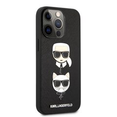 Чехол KLHCP13LSAKICKCBK Karl Lagerfeld PU Saffiano Karl and Choupette Heads Case for iPhone 13 Pro Black цена и информация | Чехлы для телефонов | pigu.lt