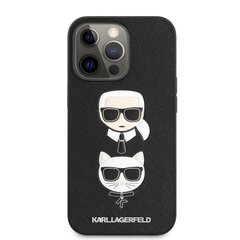 Чехол KLHCP13XSAKICKCBK Karl Lagerfeld PU Saffiano Karl and Choupette Heads Case for iPhone 13 Pro Max Black цена и информация | Чехлы для телефонов | pigu.lt