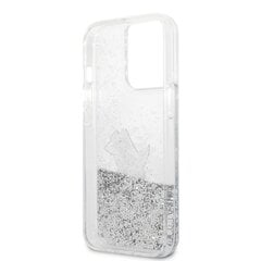 Чехол KLHCP13XGCFS Karl Lagerfeld Liquid Glitter Choupette Eat Case for iPhone 13 Pro Max Silver цена и информация | Чехлы для телефонов | pigu.lt