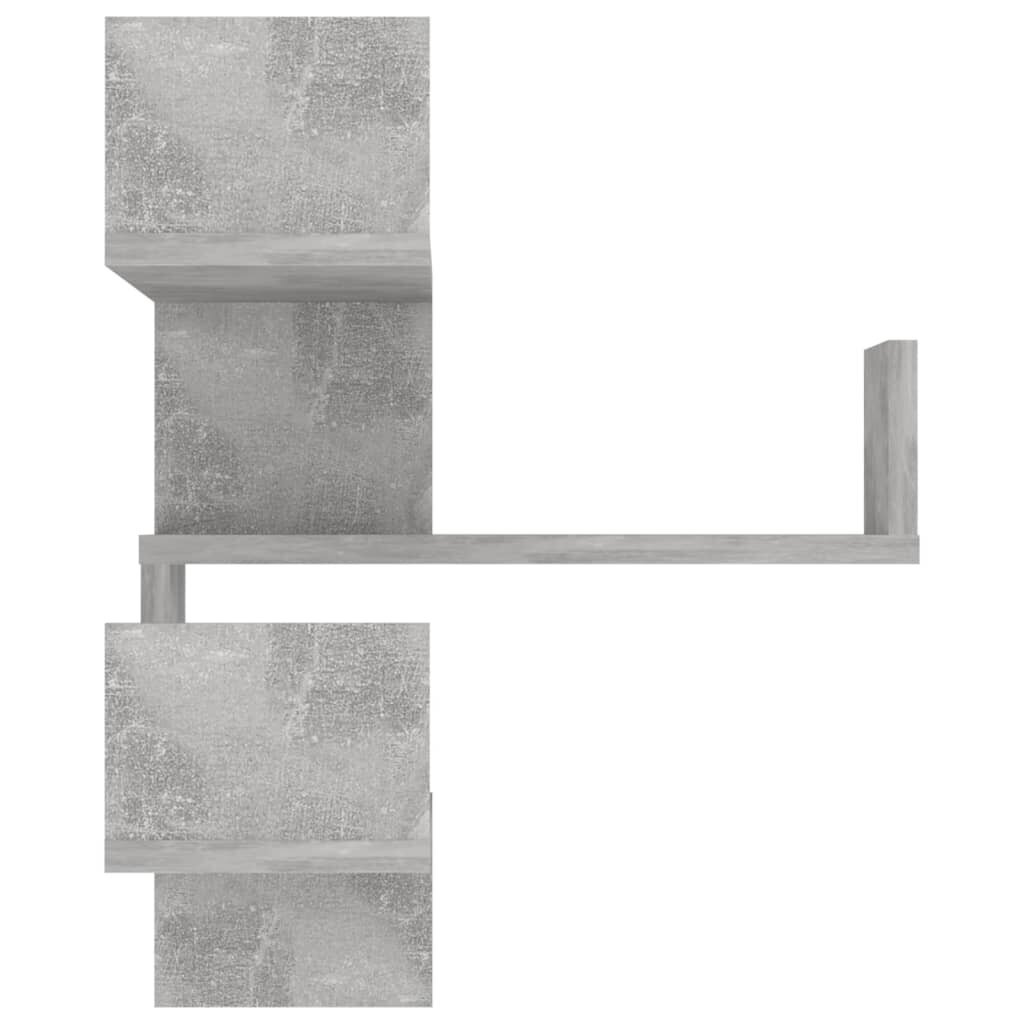 Sieninė kampinė lentyna, 40x40x50 cm, pilka kaina ir informacija | Lentynos | pigu.lt