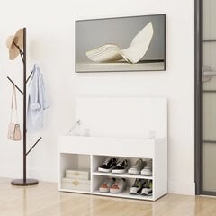 Batų suoliukas, 80x30x45 cm, baltas цена и информация | Полки для обуви, банкетки | pigu.lt