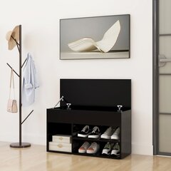 Batų suoliukas, 80x30x45 cm, juodas kaina ir informacija | Batų spintelės, lentynos ir suolai | pigu.lt