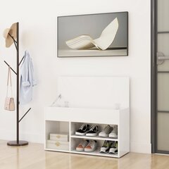 Batų suoliukas, 80x30x45 cm, baltas kaina ir informacija | Batų spintelės, lentynos ir suolai | pigu.lt