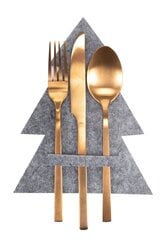 Kalėdinis stalo įrankių dėklas "Eglutė", 4 vnt., pilkas kaina ir informacija | Kalėdinės dekoracijos | pigu.lt