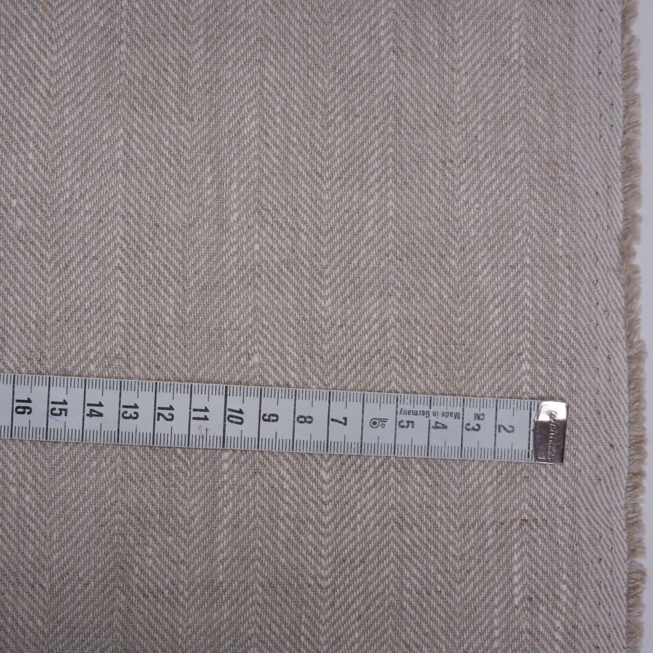 Lino audinys Herringbone natural, 150 cm kaina ir informacija | Audiniai | pigu.lt