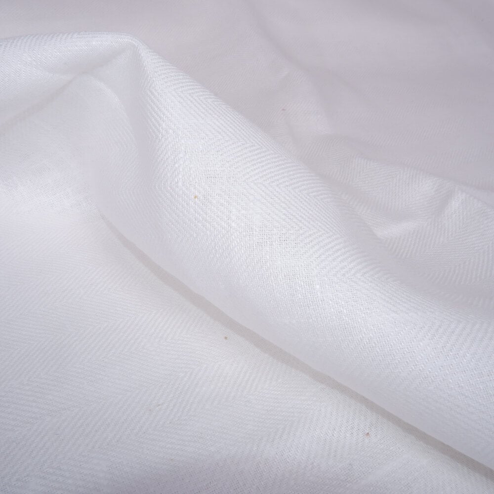 Lino audinys Herringbone White, 150 cm kaina ir informacija | Audiniai | pigu.lt