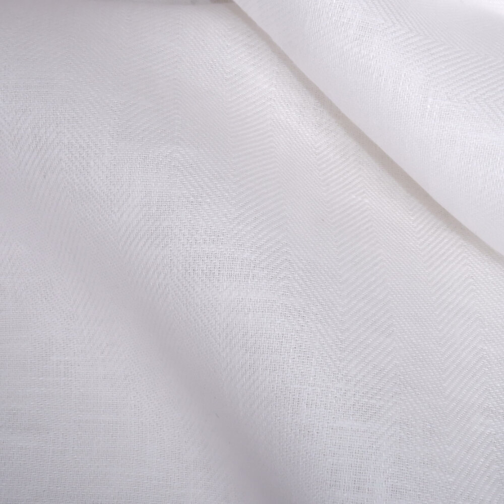 Lino audinys Herringbone White, 150 cm kaina ir informacija | Audiniai | pigu.lt