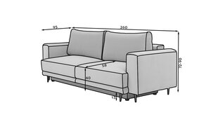 Sofa NORE Dalia Borneo, šviesiai pilka kaina ir informacija | Sofos | pigu.lt