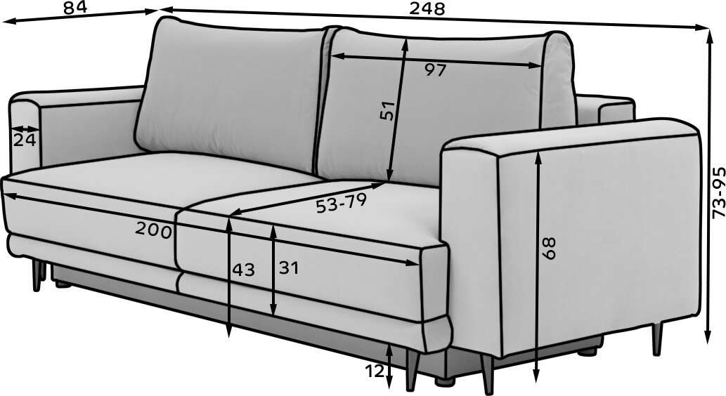 Sofa NORE Dalia Nube, šviesiai ruda kaina ir informacija | Sofos | pigu.lt