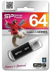 Накопитель Silicon Power 64GB Ultima II i-Series, черный цена и информация | USB накопители | pigu.lt