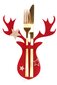 Kalėdinis stalo įrankių dėklas "Elnias", 6 vnt., raudonas kaina ir informacija | Kalėdinės dekoracijos | pigu.lt