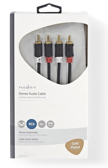 Nedis Audio Cable 2x RCA -> 2 x RCA, 5m цена и информация | Kabeliai ir laidai | pigu.lt