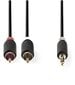 Nedis Aux Audio Cable 3.5 mm -> 2x RCA, 1m kaina ir informacija | Kabeliai ir laidai | pigu.lt