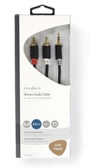 Nedis Aux Audio Cable 3.5 mm -> 2x RCA, 0.5m kaina ir informacija | Kabeliai ir laidai | pigu.lt