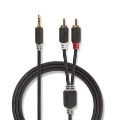 Провод Nedis Audio 3.5 мм -> 2x RCA, 2 м, черный цена и информация | Кабели и провода | pigu.lt