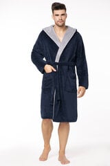Мужской халат Envie Adam (Тёмно-синего, серого цвета) цена и информация | Мужские халаты, пижамы | pigu.lt