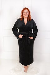 Женский длинный халат большого размера, черный цена и информация | Женские халаты | pigu.lt