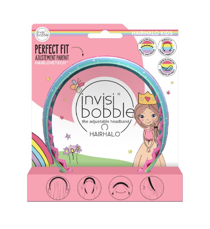 Reguliuojamas plaukų raištis Invisibobble KIDS HAIRHALO Rainbow Crown kaina ir informacija | Plaukų aksesuarai | pigu.lt