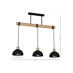 Подвесной светильник Milagro ERIK Black/Wood 3xE27 цена и информация | Люстры | pigu.lt