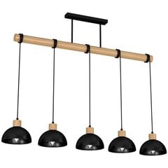 Подвесной светильник Milagro ERIK Black/Wood 5xE27 цена и информация | Люстры | pigu.lt