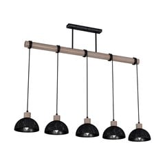 Подвесной светильник Milagro ERIK Sawn black/Patinated wood 5XE27 цена и информация | Люстры | pigu.lt