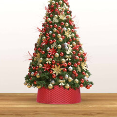 Kalėdų eglutės stovo apvadas, raudonas, skersmuo 54x19,5cm kaina ir informacija | Eglutės, vainikai, stovai | pigu.lt