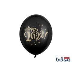 Juodi balionai Happy 2022!, 6 vnt kaina ir informacija | Balionai | pigu.lt