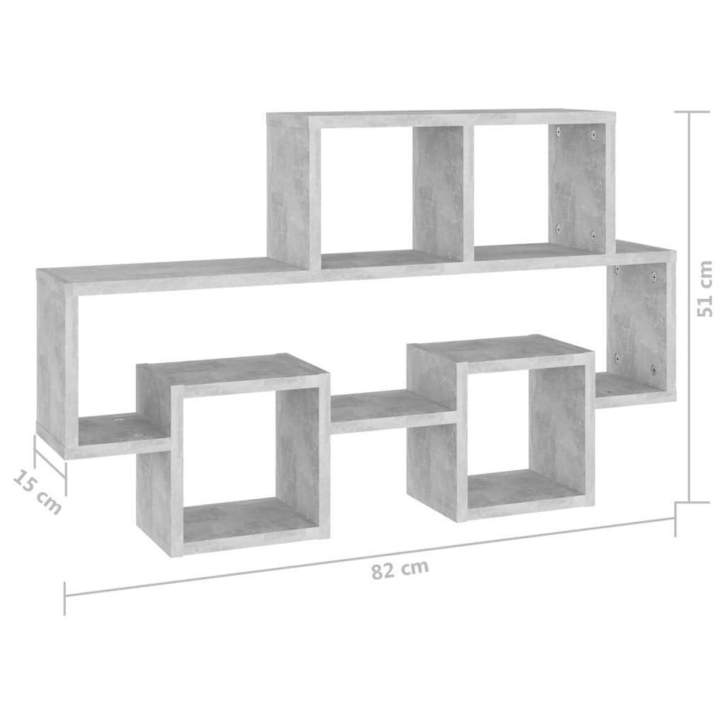 vidaXL Automobilio formos lentyna, betono pilka, 82x15x51cm, MDP kaina ir informacija | Lentynos | pigu.lt