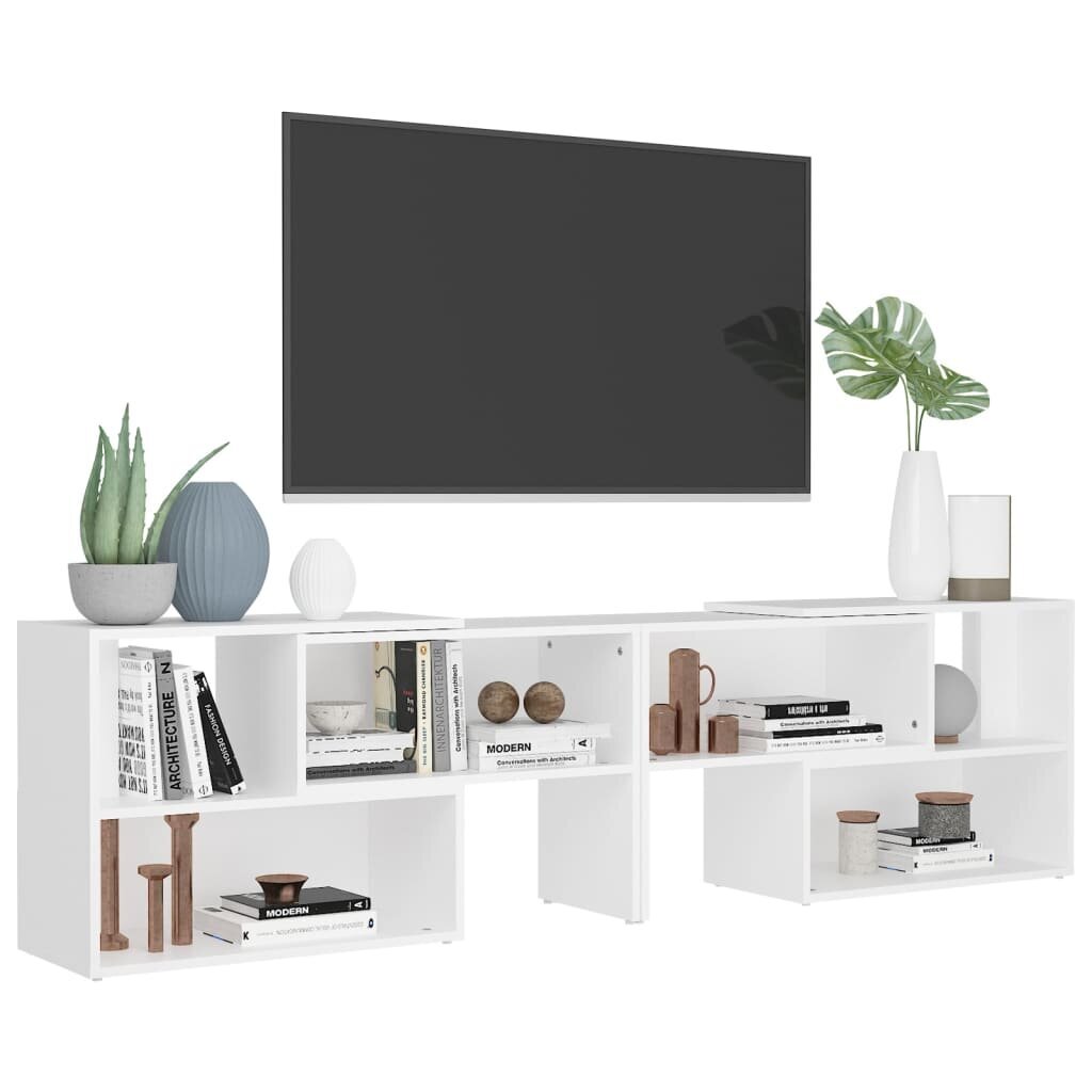 vidaXL Televizoriaus spintelė, baltos spalvos, 149x30x52cm, MDP kaina ir informacija | TV staliukai | pigu.lt