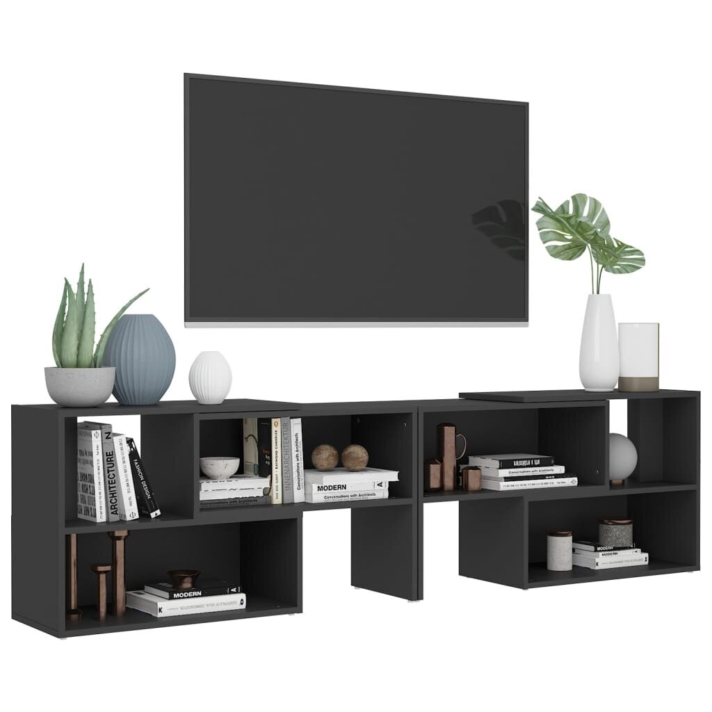 vidaXL Televizoriaus spintelė, pilkos spalvos, 149x30x52cm, MDP kaina ir informacija | TV staliukai | pigu.lt