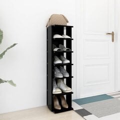 vidaXL Spintelė batams, juodos spalvos, 25x27x102cm, MDP kaina ir informacija | Batų spintelės, lentynos ir suolai | pigu.lt