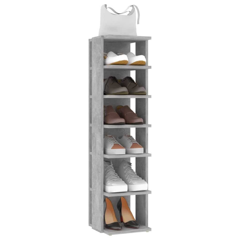 vidaXL Spintelės batams, 2vnt., betono pilkos spalvos, 25x27x102cm kaina ir informacija | Batų spintelės, lentynos ir suolai | pigu.lt