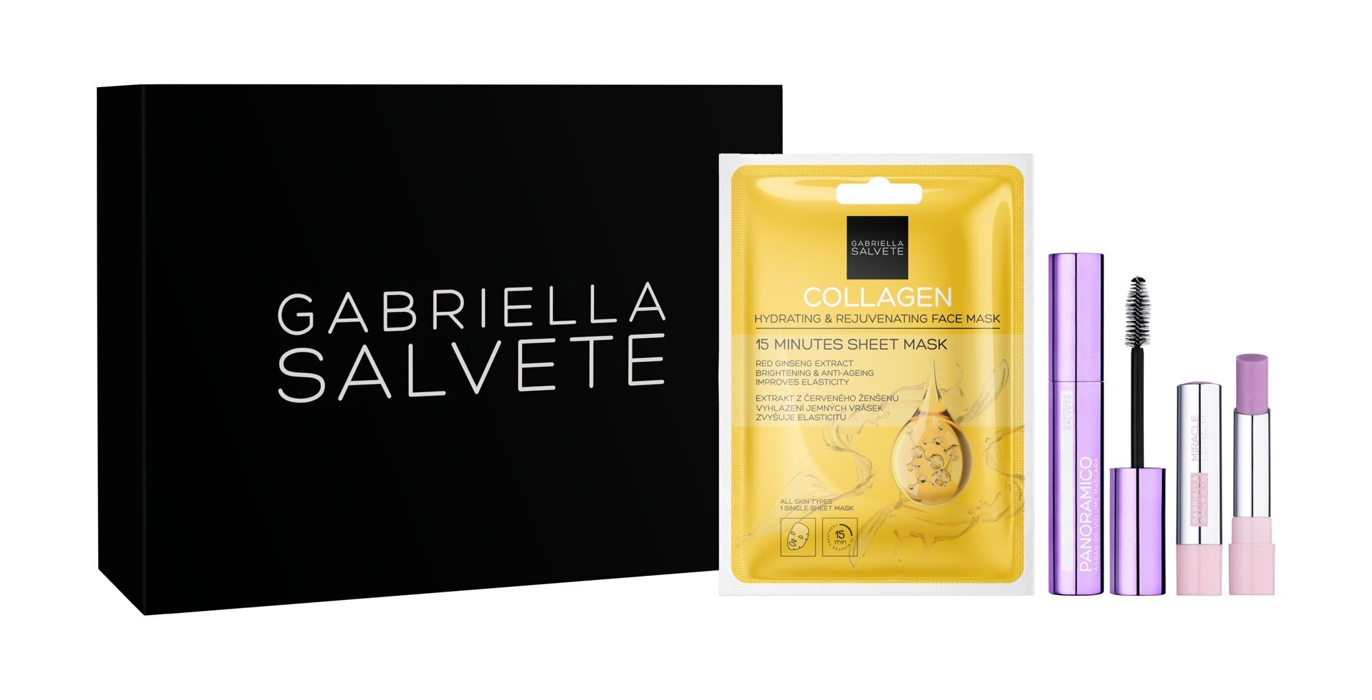 Kosmetikos rinkinys Gabriella Salvete Care: blakstienų tušas 13 ml + lūpų balzamas 4 g + veido kaukė 1 vnt. kaina ir informacija | Veido kaukės, paakių kaukės | pigu.lt