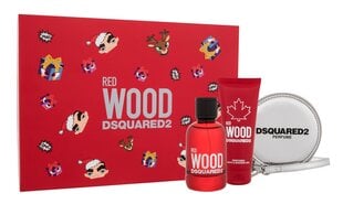 Набор для женщин Dsquared2 Red Wood: туалетная вода EDT, 100 мл + гель для душа, 100 мл + кошелек цена и информация | Женские духи | pigu.lt
