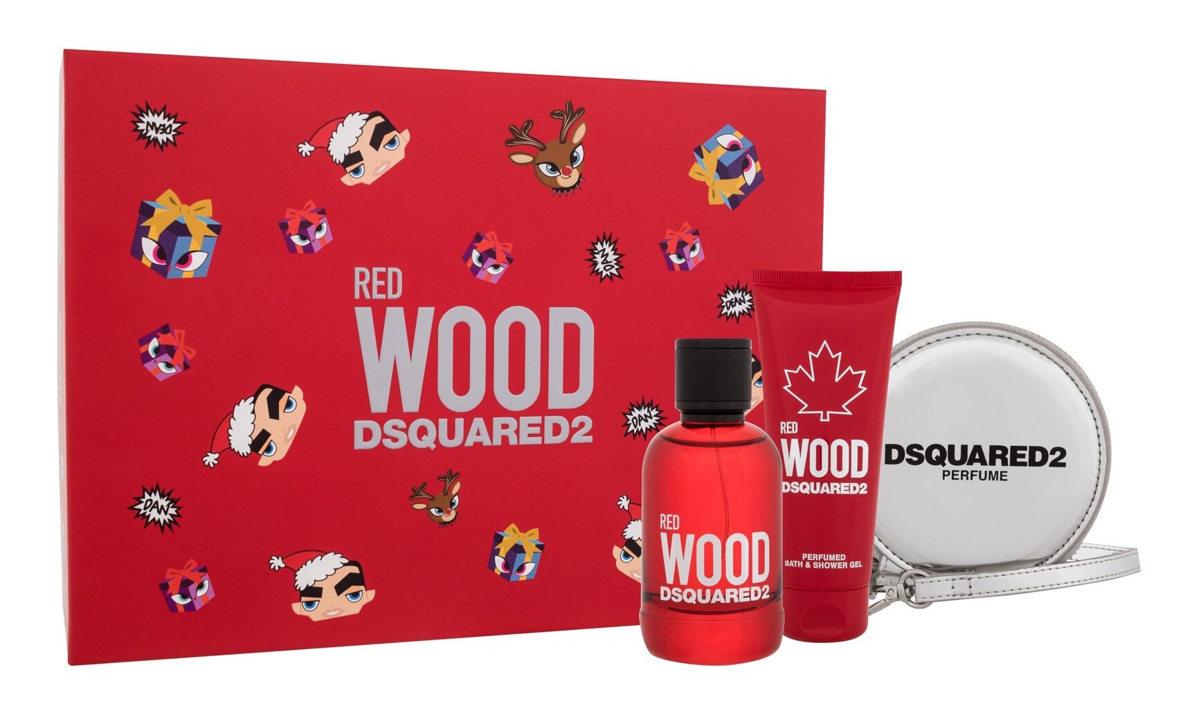 Rinkinys moterims Dsquared2 Red Wood: tualetinis vanduo EDT, 100 ml + dušo želė, 100 ml + piniginė цена и информация | Kvepalai moterims | pigu.lt