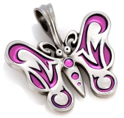 Подвеска-бабочка Bico "Butterfly" из смолы и металла (розовый B219) цена и информация | Женское колье | pigu.lt