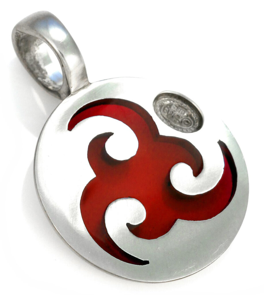 Bico "Nornali" maža permatoma raudona derva ir metalinis pakabukas (BTS18 raudonas) kaina ir informacija | Kaklo papuošalai | pigu.lt