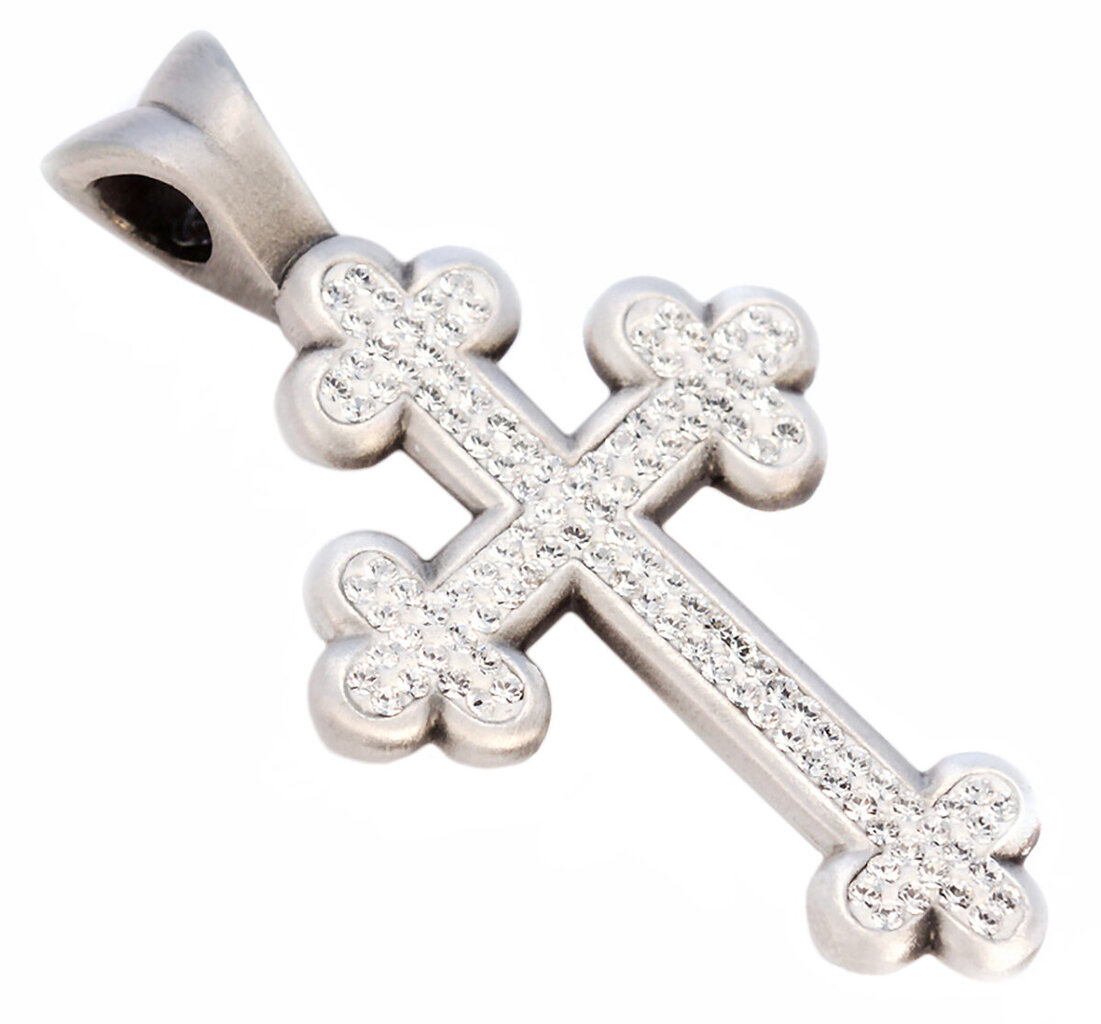 Bico "Blanik" Pave kryžiaus pakabukas su kristalais (PV1 skaidrus) kaina ir informacija | Kaklo papuošalai | pigu.lt