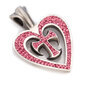 Bico "Augusta" Pave kryžius ir širdies pakabukas su kristalais (PV4 Pink) цена и информация | Kaklo papuošalai | pigu.lt