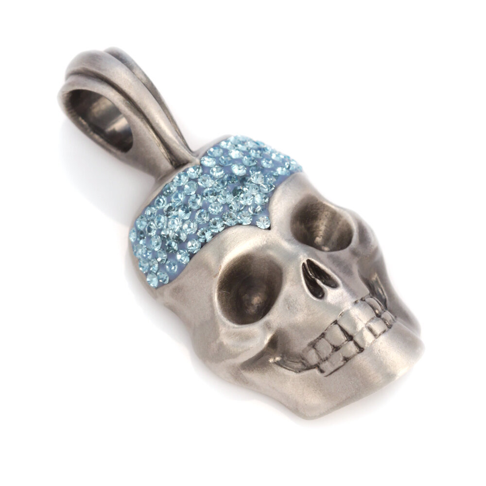 Bico "Kalodae" pakabukas su kaukolėmis su kristalais (PV6 šviesiai mėlyna) цена и информация | Kaklo papuošalai | pigu.lt