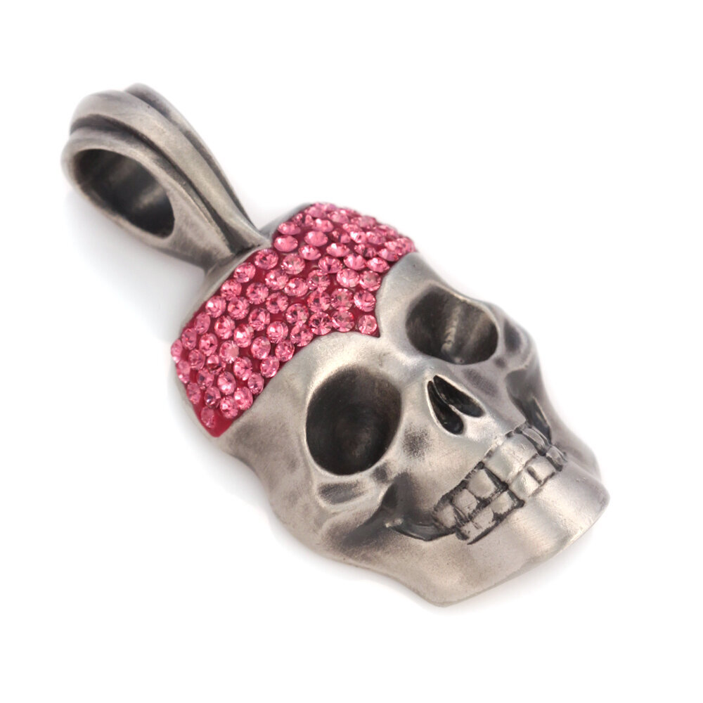 Bico "Kalodae" pakabukas su kaukolėmis su kristalais (PV6 Pink) kaina ir informacija | Kaklo papuošalai | pigu.lt