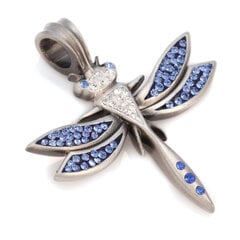 Bico "Crystal Darner" Pave Dragonfly pakabukas su kristalais (PV12 mėlyna)" kaina ir informacija | Kaklo papuošalai | pigu.lt