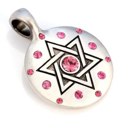 Подвеска Bico "Golda" Звезда Давида с розовыми кристаллами (CR24 Pink) цена и информация | Женское колье | pigu.lt