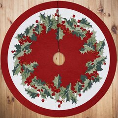 Kilimėlis po kalėdine eglute, 90 cm, raudonas kaina ir informacija | Kalėdinės dekoracijos | pigu.lt