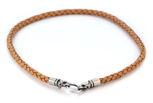 Ожерелье Bico 6 мм из коричневой плетеной кожи с застежками ручной работы и петлей (CL15 Коричневый) цена и информация | Украшения на шею | pigu.lt