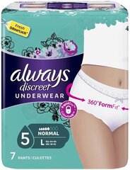 Higieninės kelnaitės Always Discreet Pant Normal Large, 7 vnt, kaina ir informacija | Slaugos prekės | pigu.lt