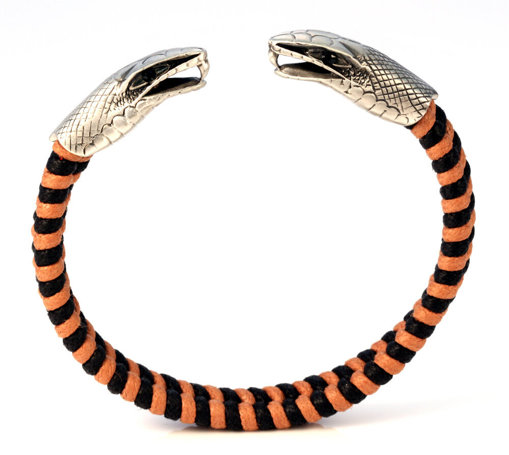 Bico "Dueling Serpent" rankomis austa reguliuojama virvelės apyrankė (CA28 ruda juoda) 10mm 13/16´´ kaina ir informacija | Vyriški papuošalai | pigu.lt